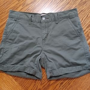 Levi's Green Khaki Cuffed Shorts